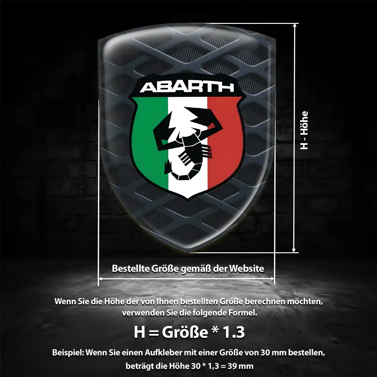 Abarth Aufkleber Silikon Embleme Edles Design
