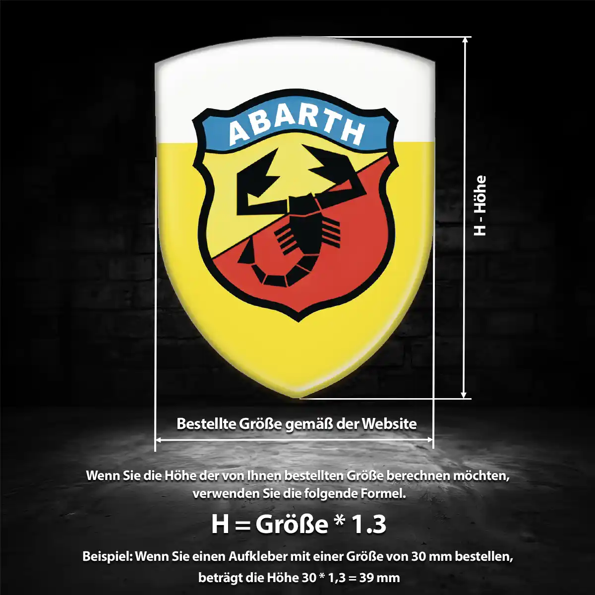 Abarth Aufkleber Silikon Embleme Erstklassige Qualität