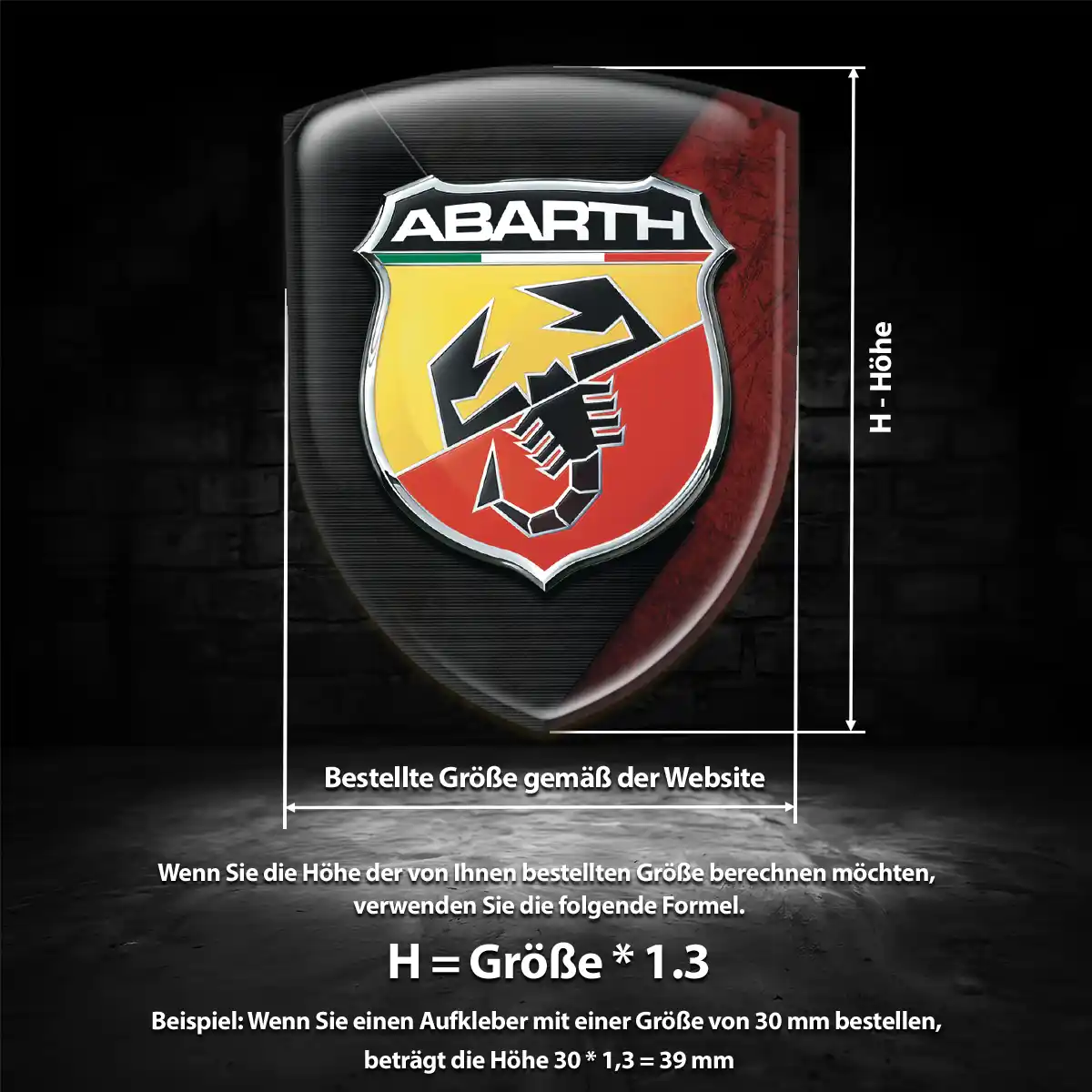 Abarth Aufkleber Silikon Embleme Exterieurdesign