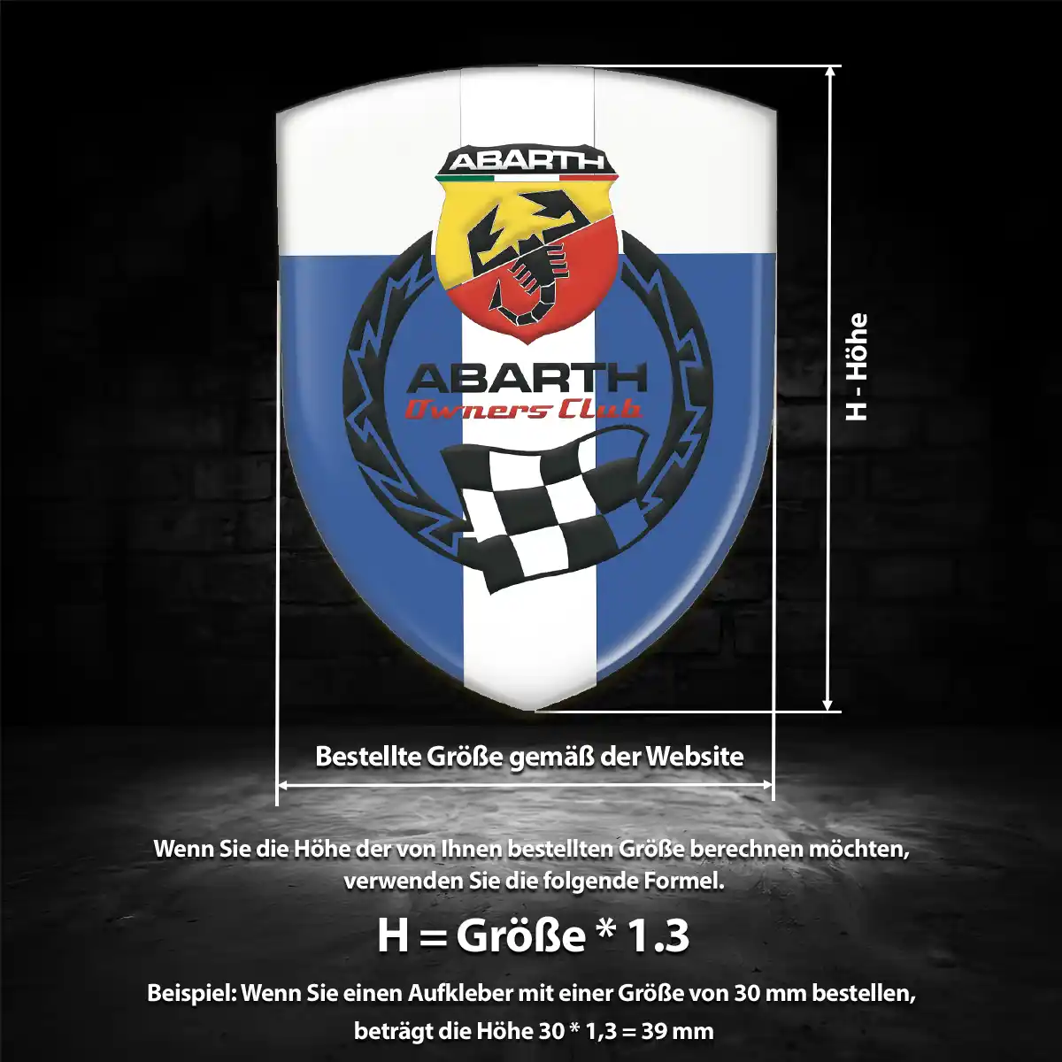 Abarth Aufkleber Silikon Embleme Höchste Qualität