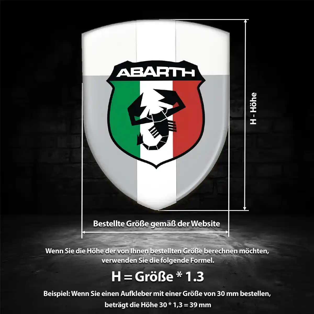 Abarth Aufkleber Silikon Embleme Tuningfahrzeug