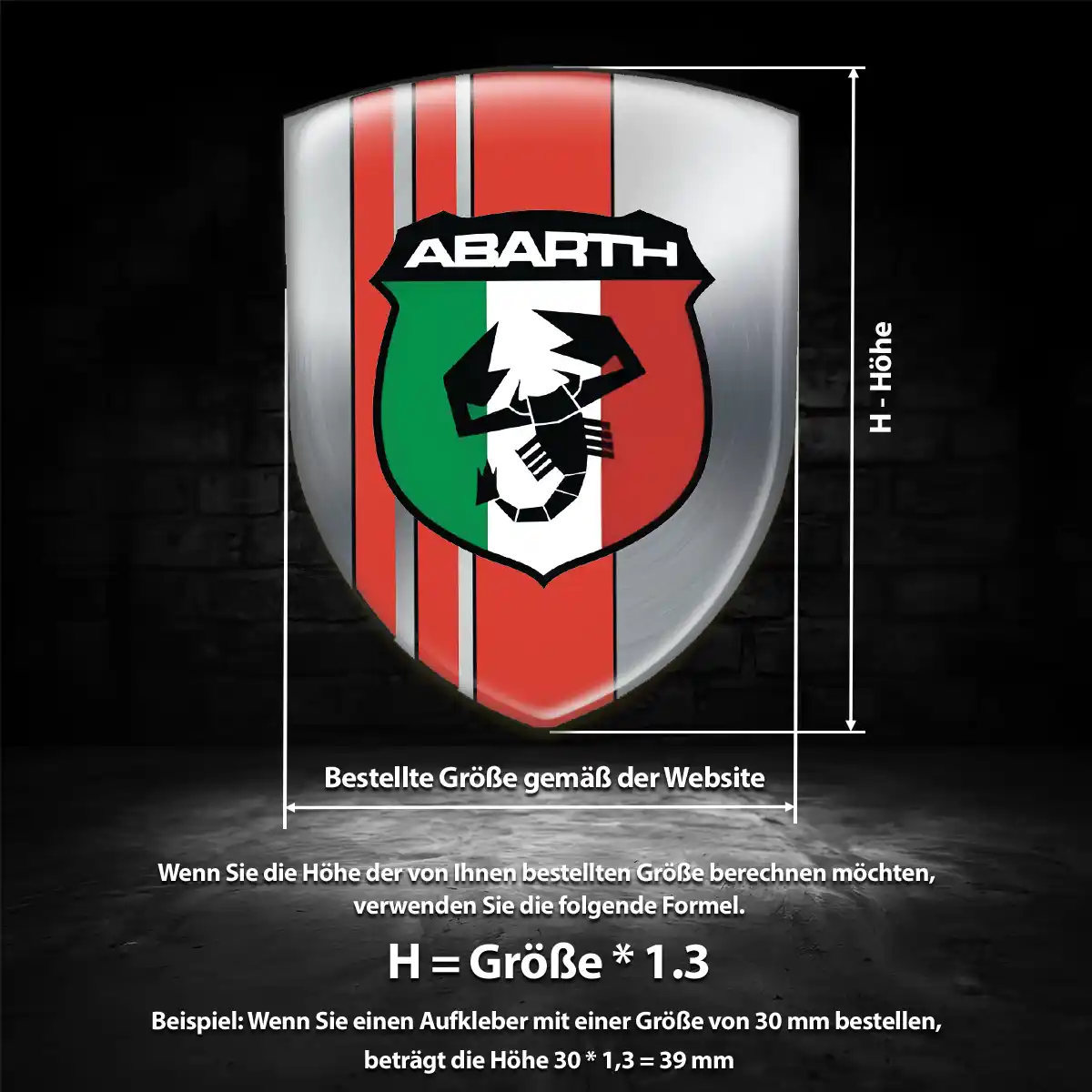 Abarth Aufkleber Wappen Auto Höchste Qualität