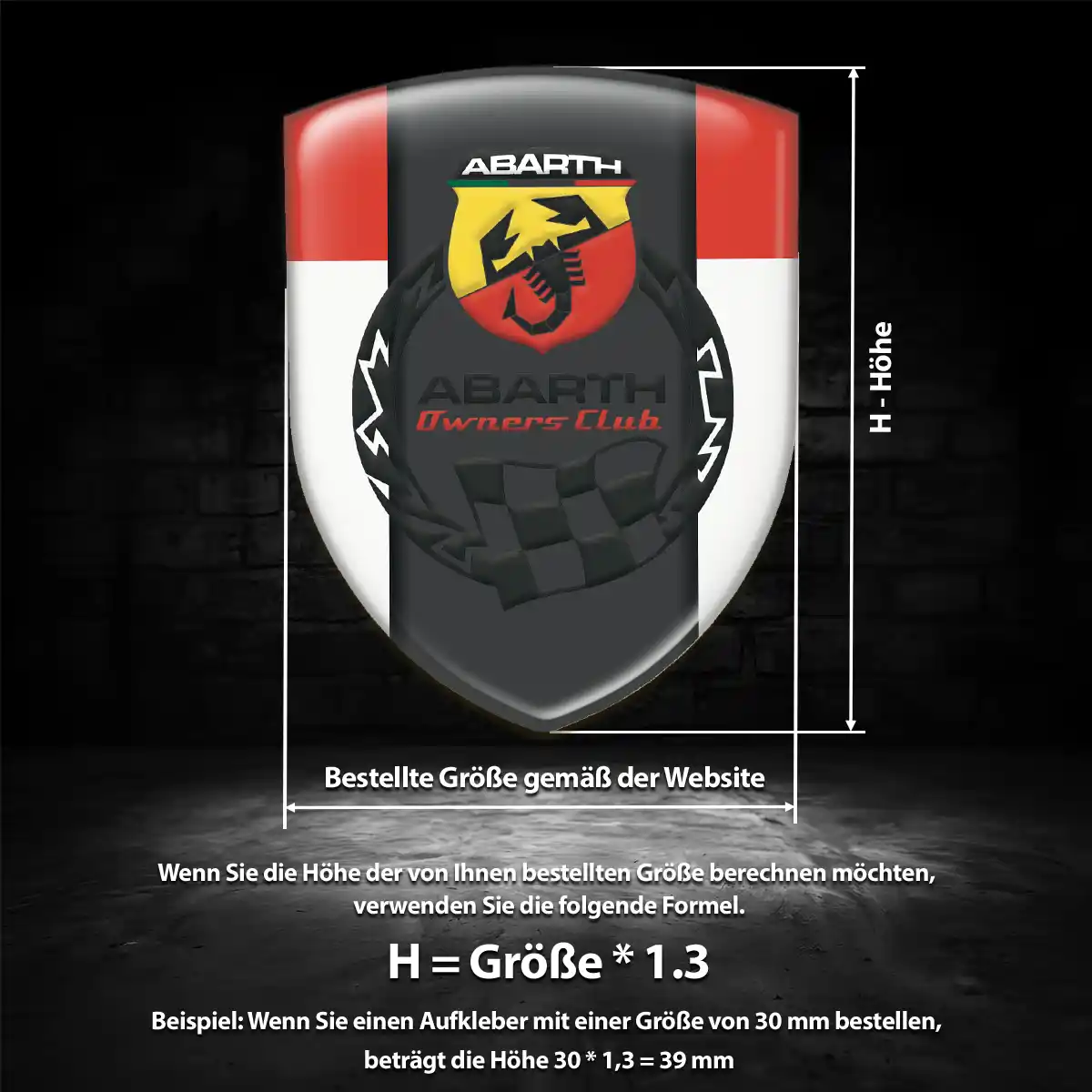 Abarth Aufkleber Wappen Auto Hochwertiges Harz
