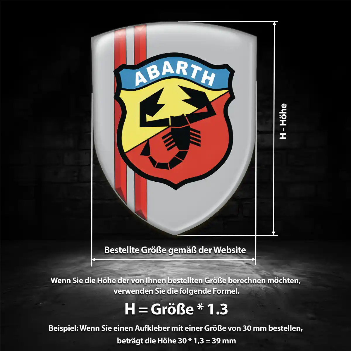 Abarth Aufkleber Wappen Auto Luxus-Edition
