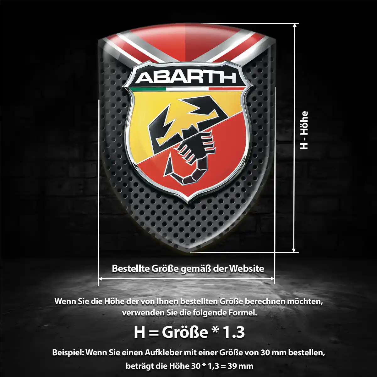 Abarth Aufkleber Wappen Auto Premium-Edition