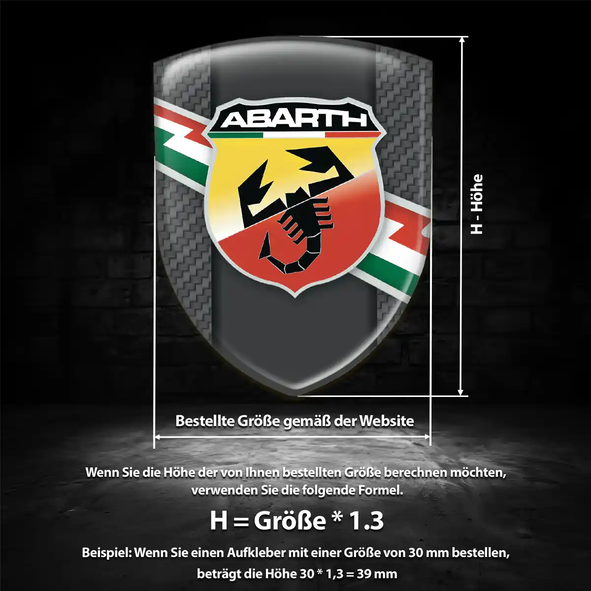 Abarth Aufkleber Wappen Emblem Ausdrucksstarkes Design