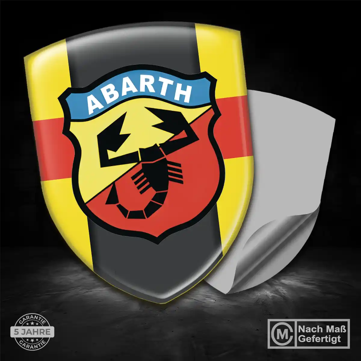 Abarth Aufkleber Wappen Emblem Auto Hochwertiges Harz