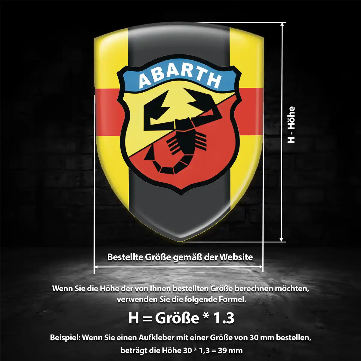 Abarth Aufkleber Wappen Emblem Auto Hochwertiges Harz