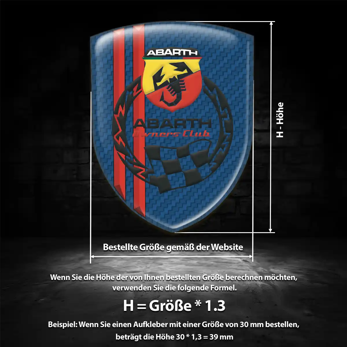 Abarth Aufkleber Wappen Emblem Auto Premium-Edition