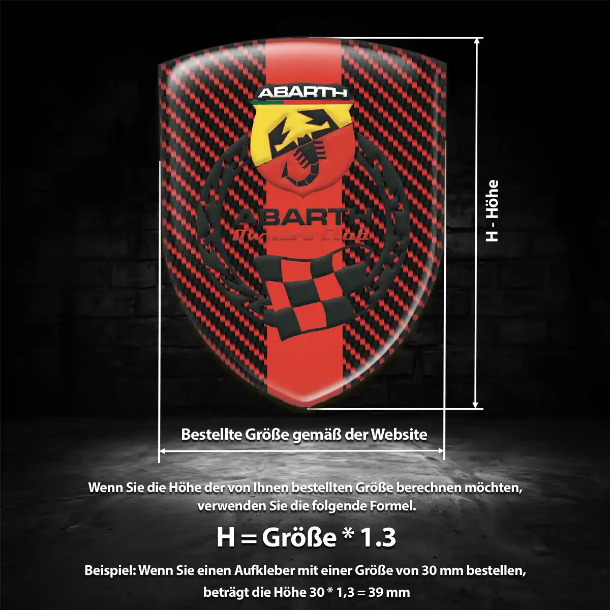 Abarth Aufkleber Wappen Emblem Edles Design