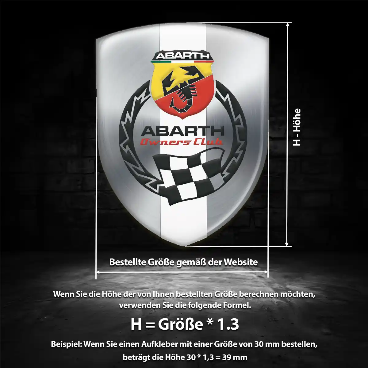 Abarth Aufkleber Wappen Emblem Elegantes Design