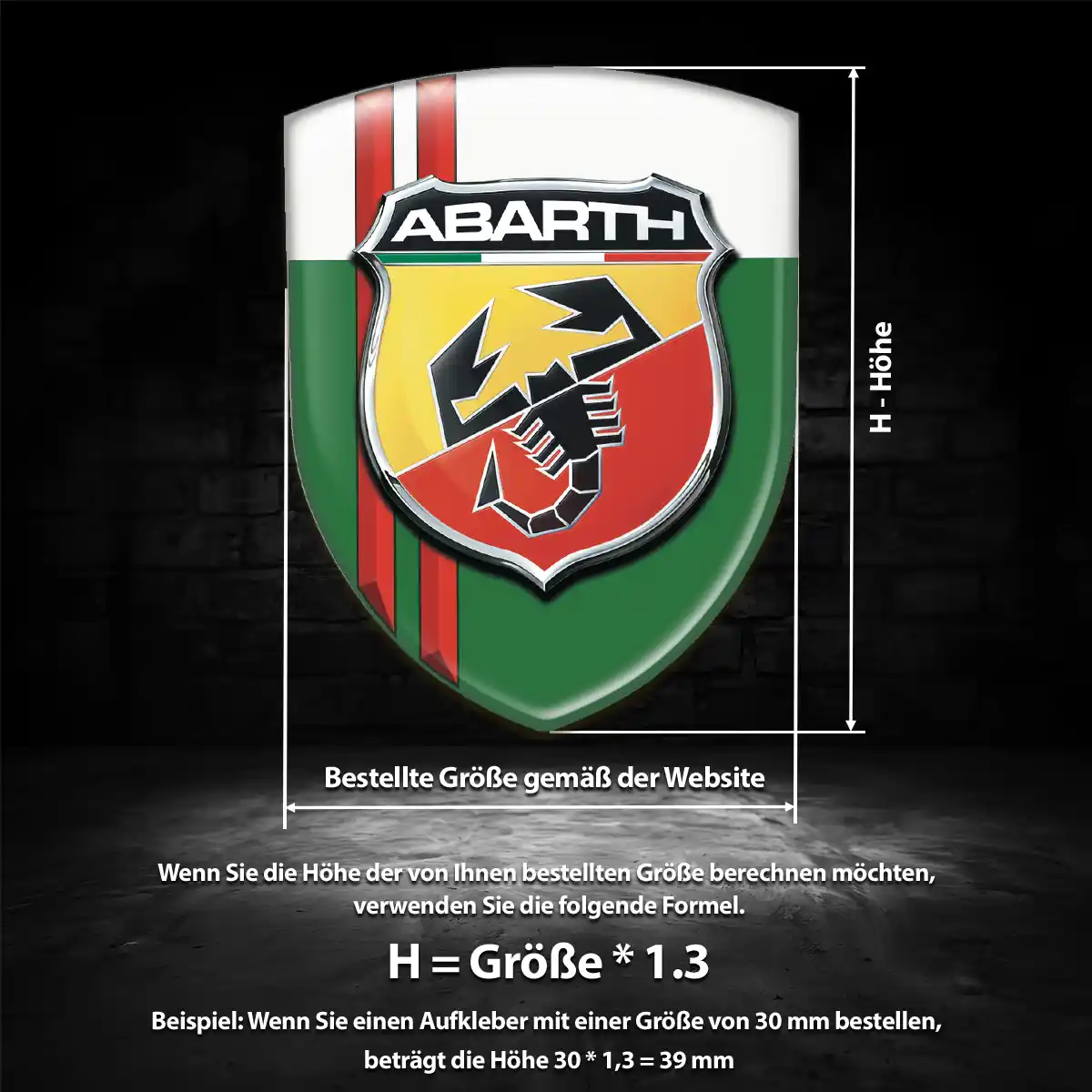 Abarth Aufkleber Wappen Emblem Höchste Qualität