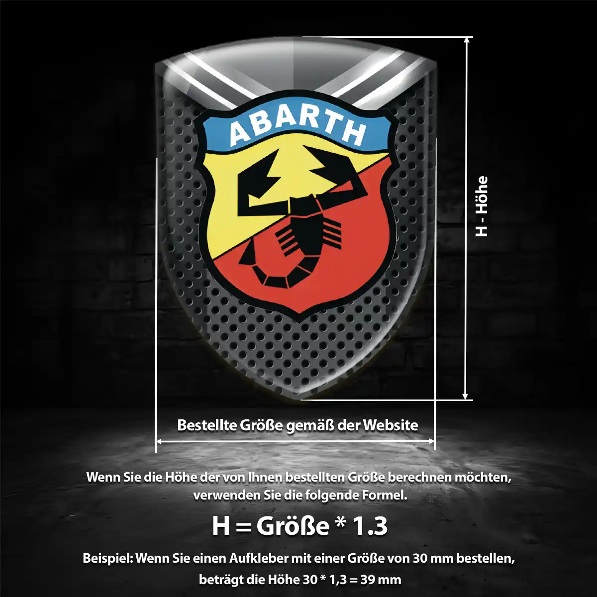 Abarth Aufkleber Wappen Emblem Hochwertiges Harz