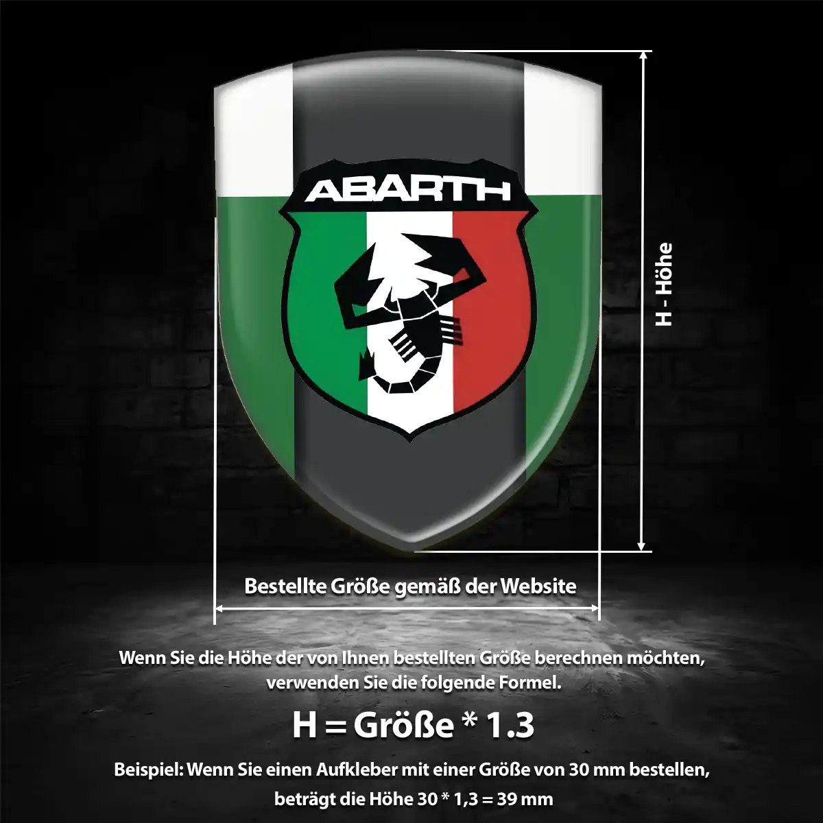 Abarth Aufkleber Wappen Emblem Interieurdesign