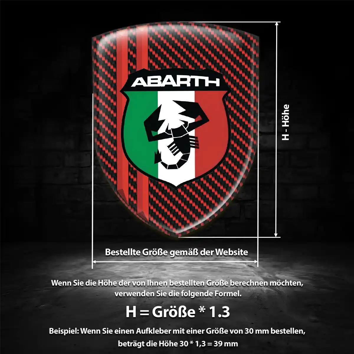 Abarth Aufkleber Wappen Emblem Premiumqualität