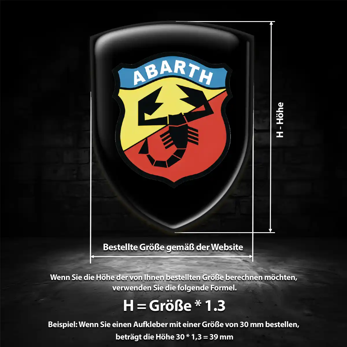 Abarth Aufkleber Wappen Emblem Spitzenqualität