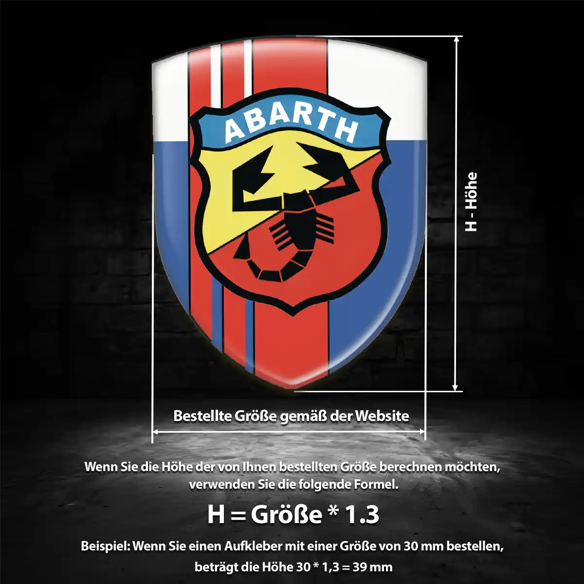 Abarth Aufkleber Wappen Erstklassige Qualität