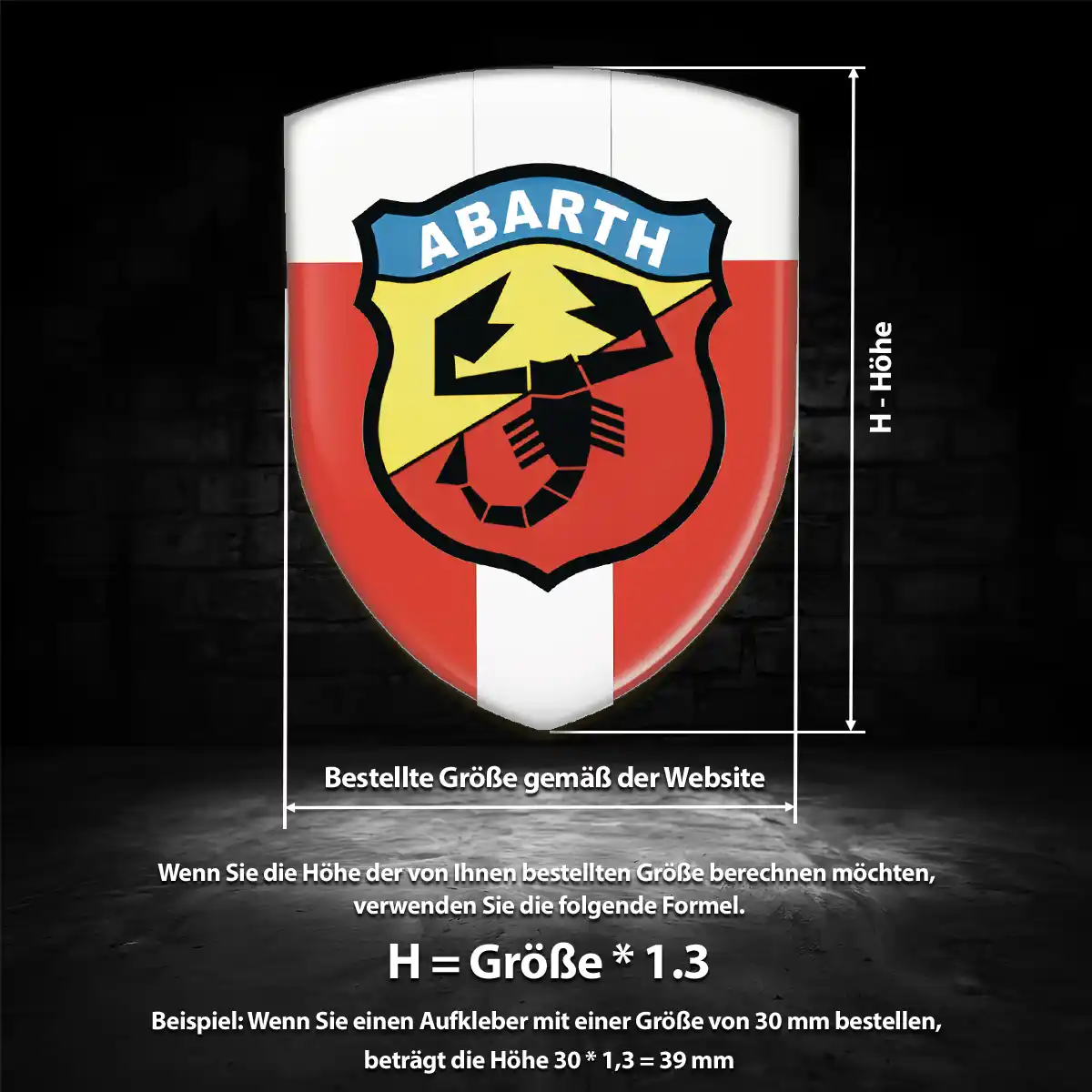Abarth Aufkleber Wappen Premiumqualität