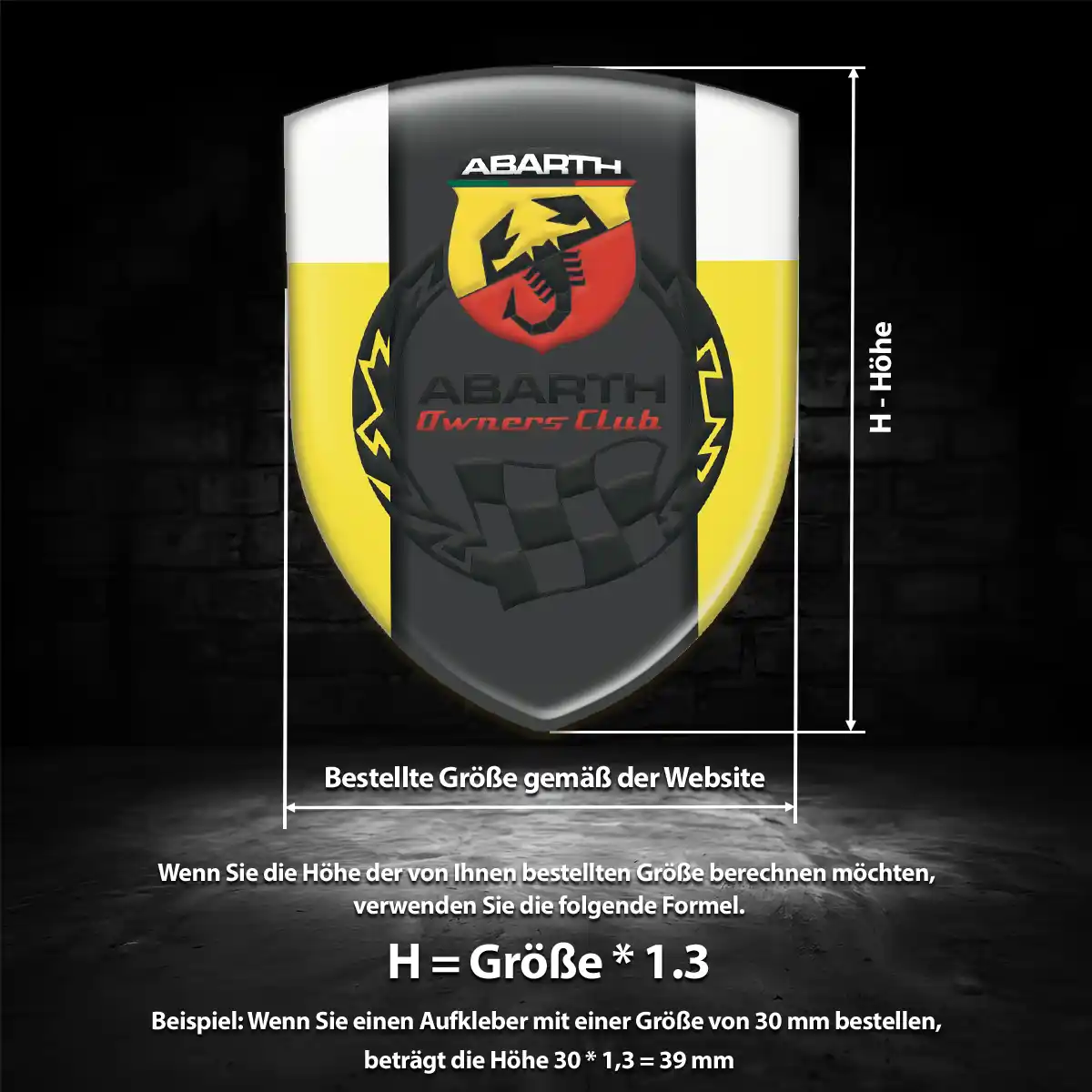Abarth Aufkleber Wappen Spitzenqualität