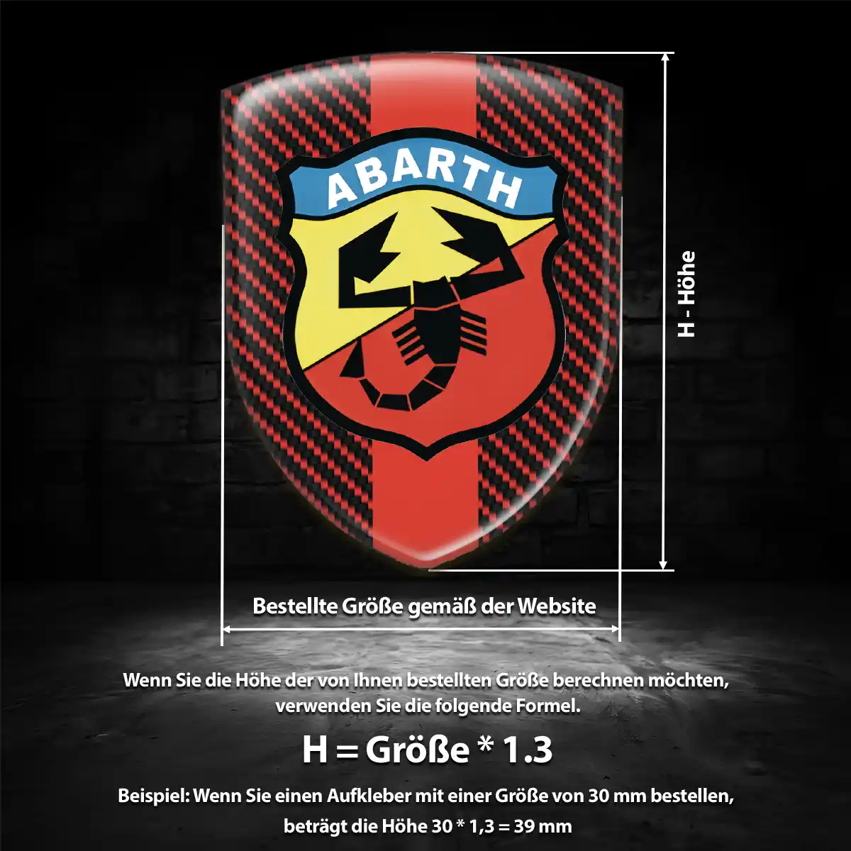 Abarth Emblem Aufkleber Auto Hochwertiges Harz
