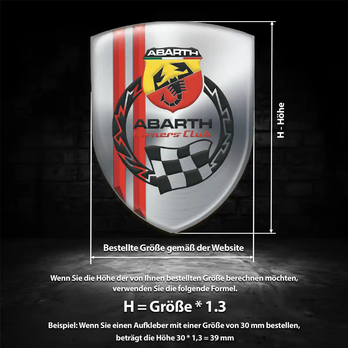Abarth Emblem Aufkleber Überzeugende Qualität