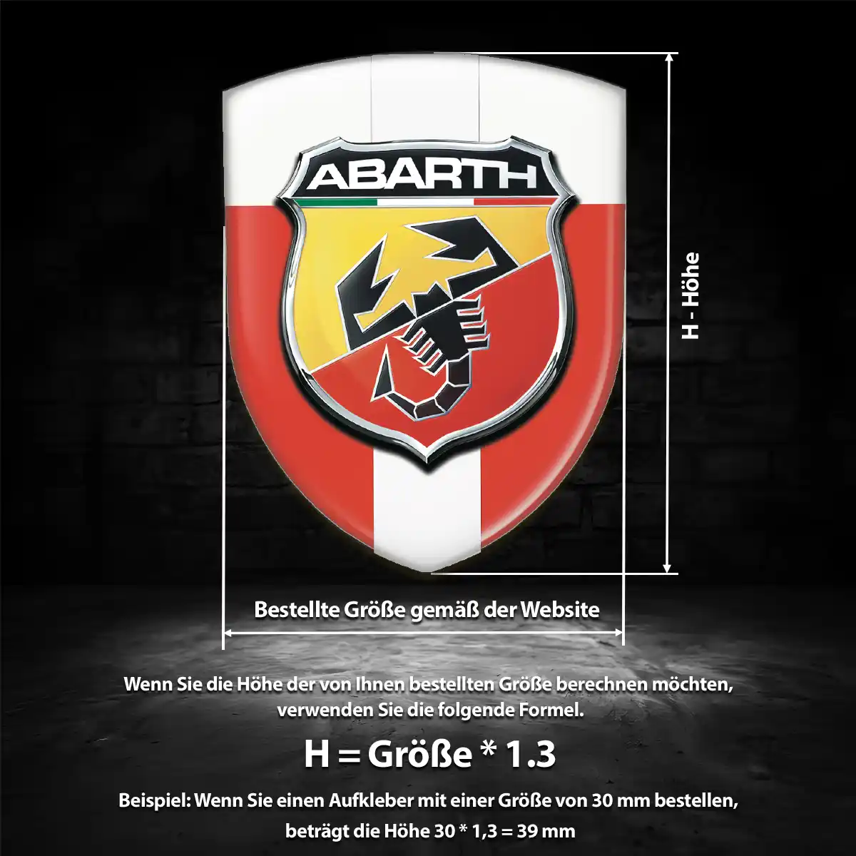 Abarth Emblem Aufkleber Hochwertiges Harz