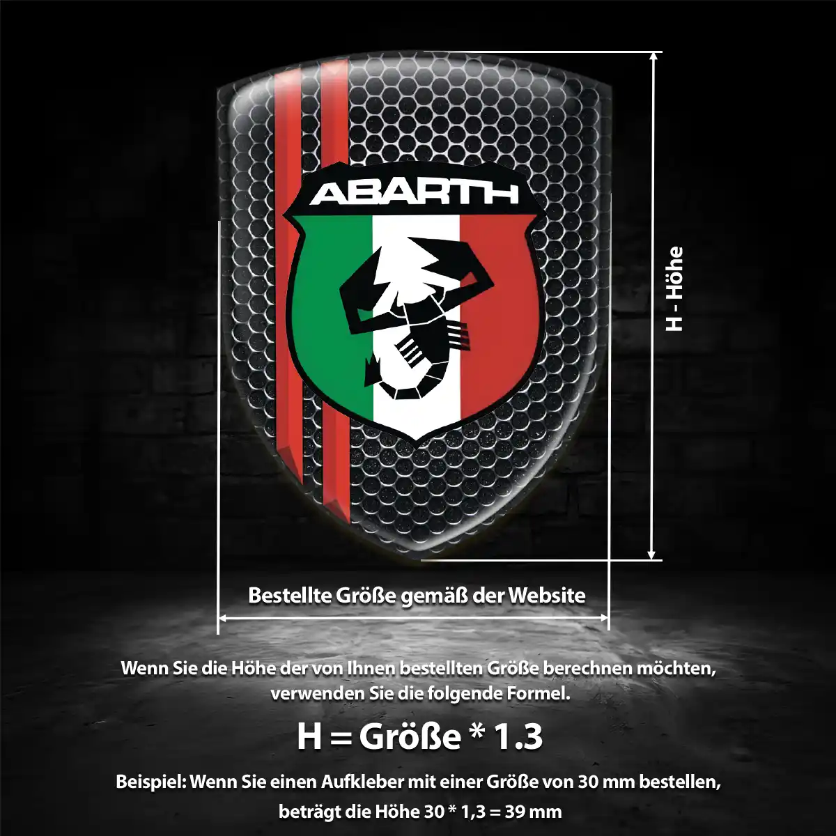 Abarth Emblem Aufkleber Interieurdesign
