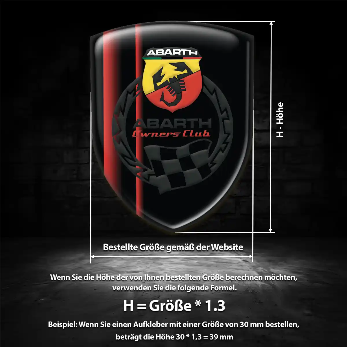 Abarth Emblem Aufkleber Luxus-Edition