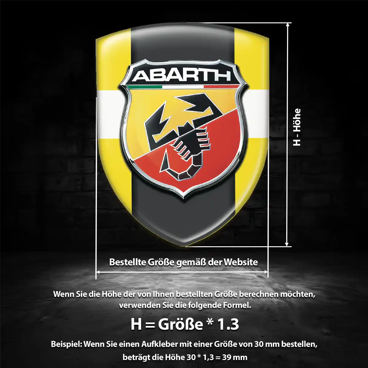 Abarth Emblem Aufkleber Tuningfahrzeug