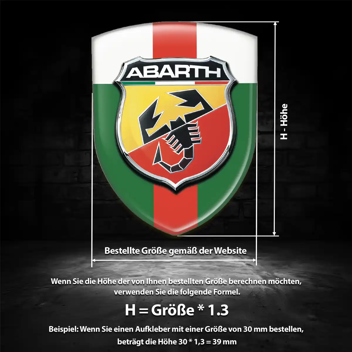 Abarth Emblem Aufkleber Wappen Auto Luxus-Edition