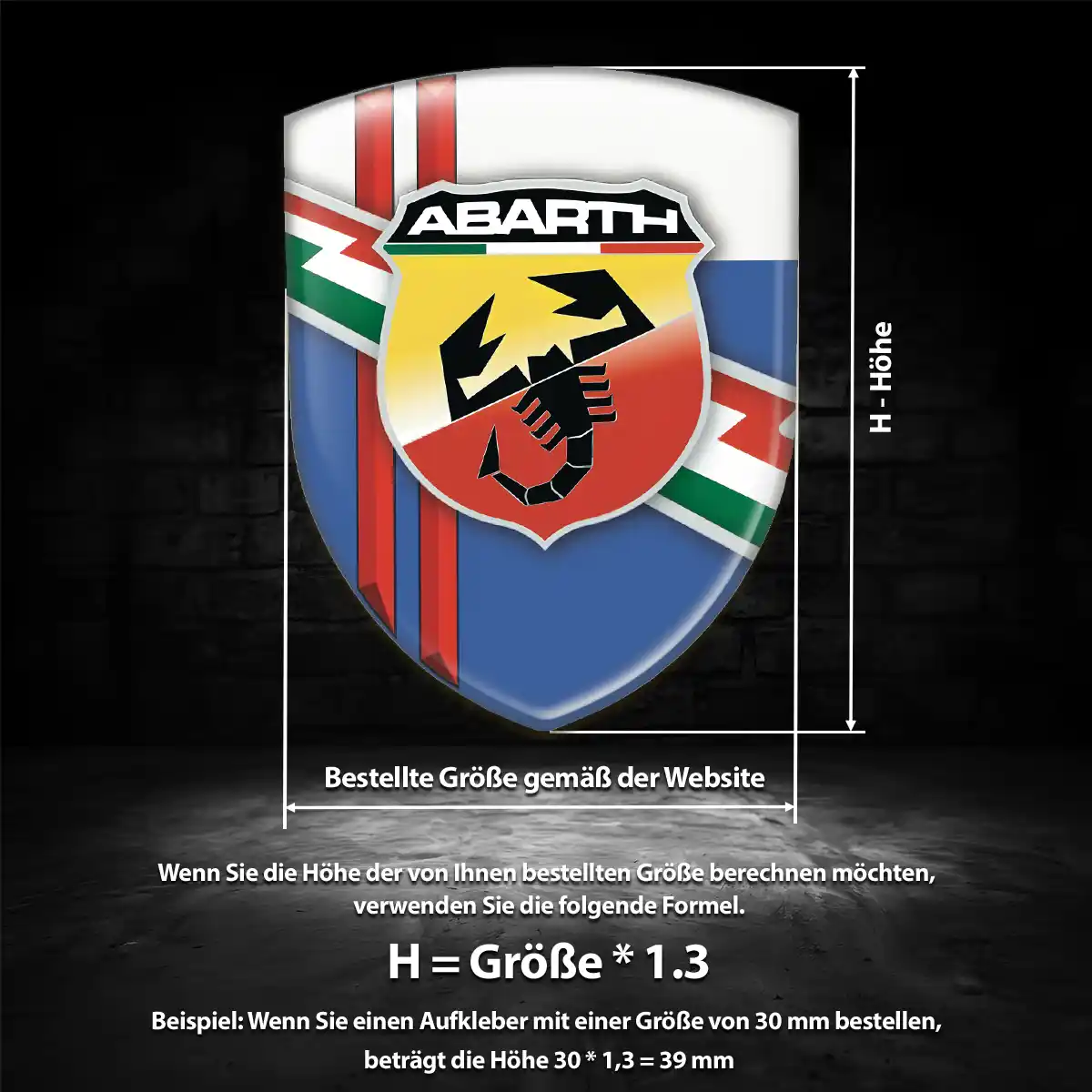 Abarth Emblem Aufkleber Wappen Auto Premium-Edition