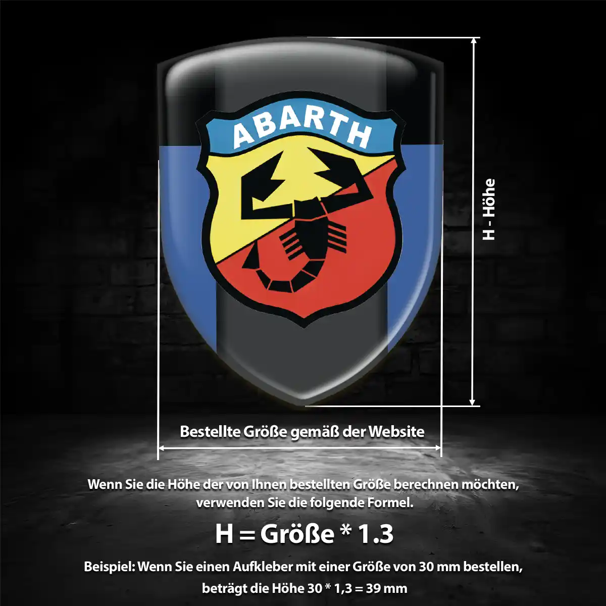 Abarth Emblem Aufkleber Wappen Überzeugende Qualität