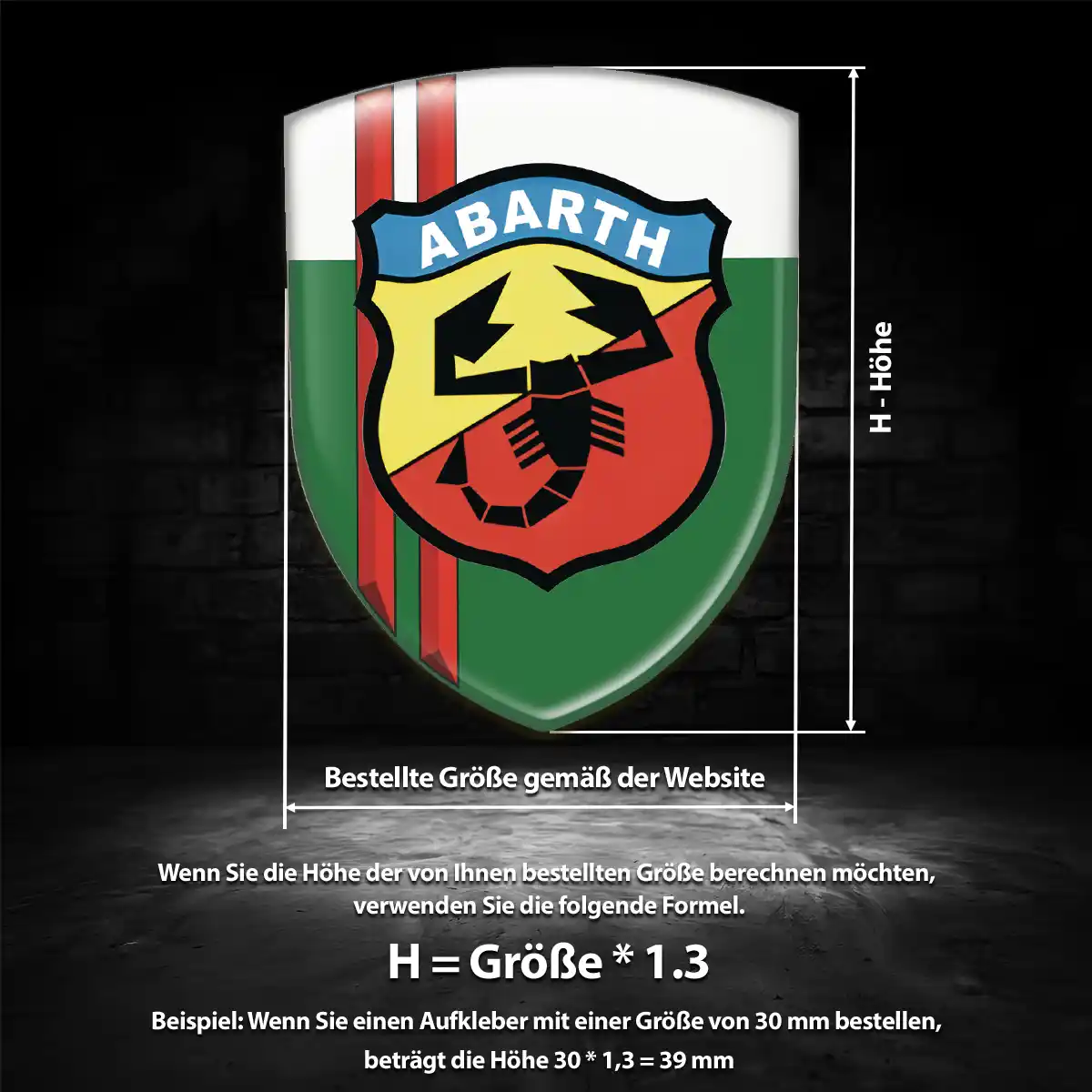 Abarth Emblem Aufkleber Wappen Hochwertiges Harz