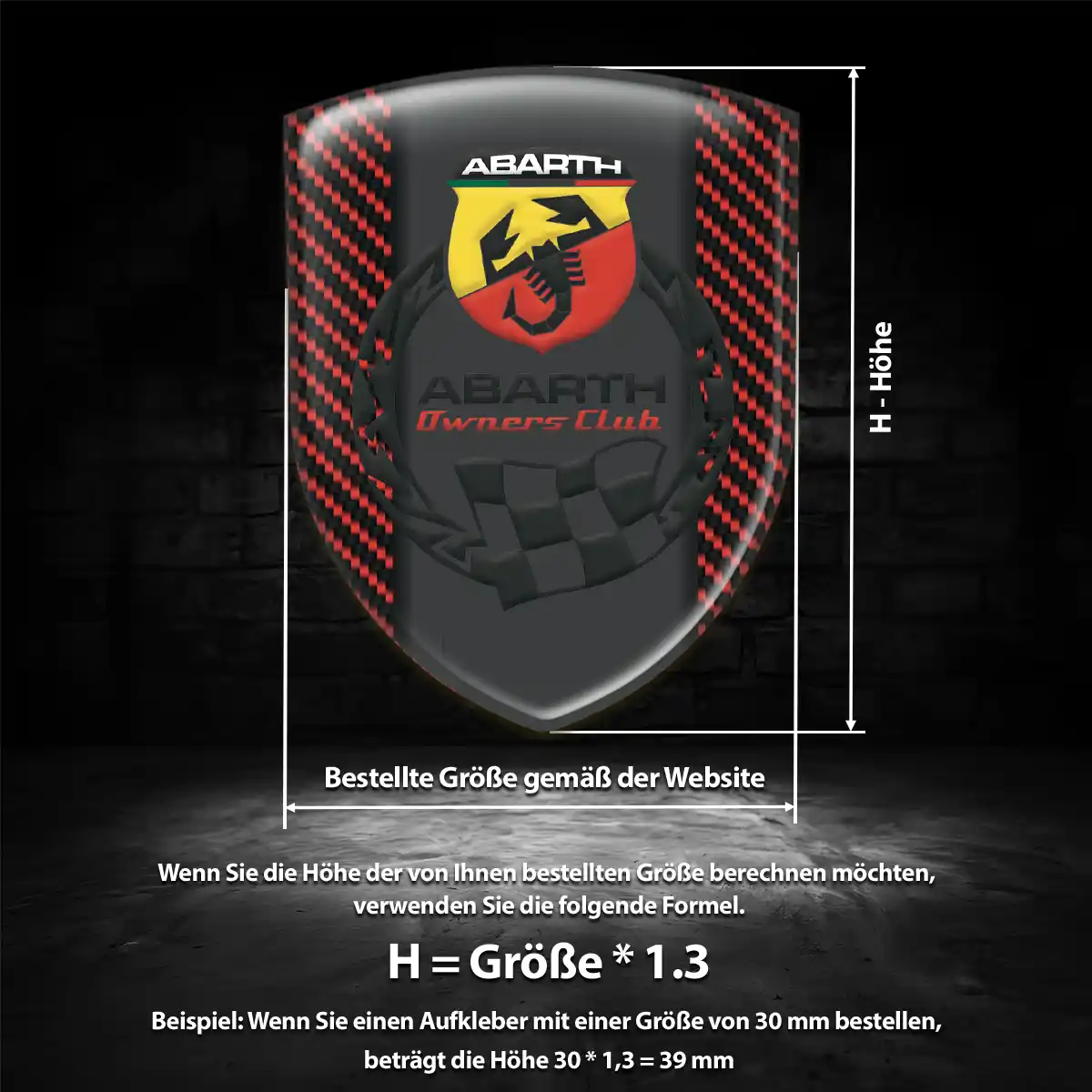 Abarth Emblem Aufkleber Wappen Hohe Qualität