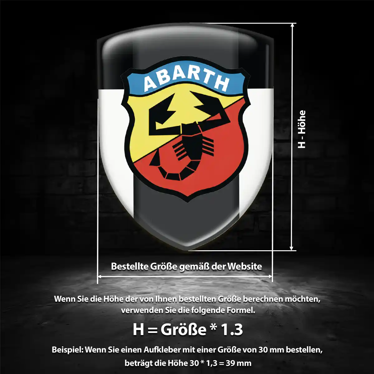 Abarth Emblem Aufkleber Wappen Interieurdesign