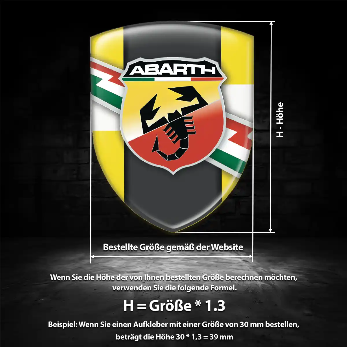 Abarth Emblem Aufkleber Wappen Spitzenqualität