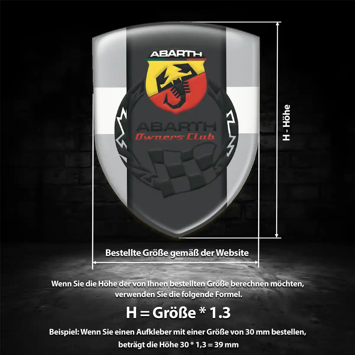 Abarth Emblem Aufkleber Wappen Tuningfahrzeug