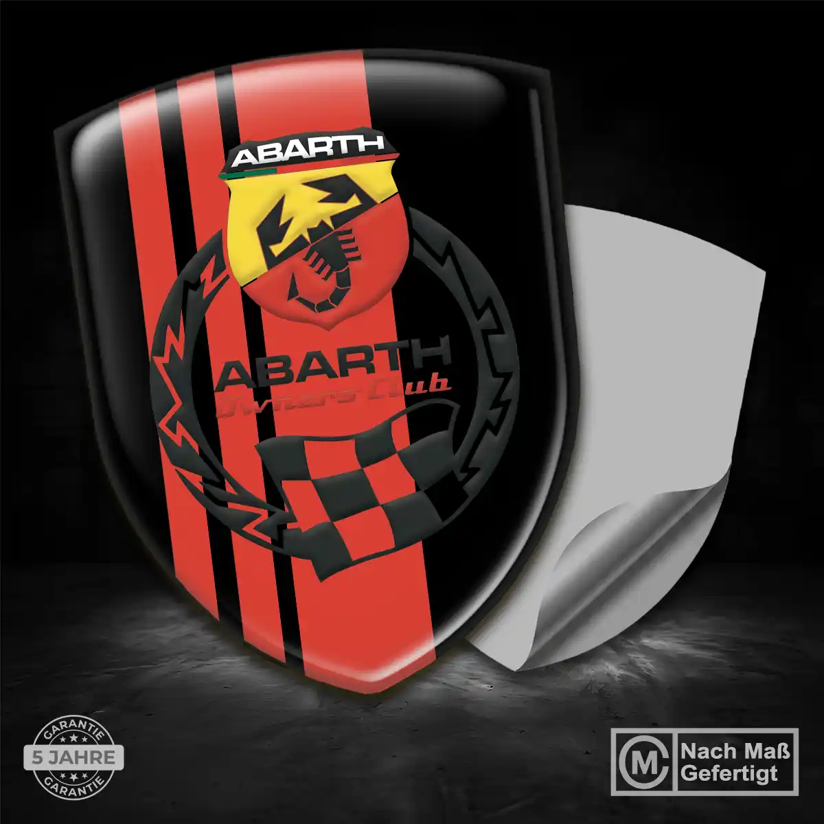 Abarth Emblem Wappen Aufkleber Auto Hochwertiges Harz