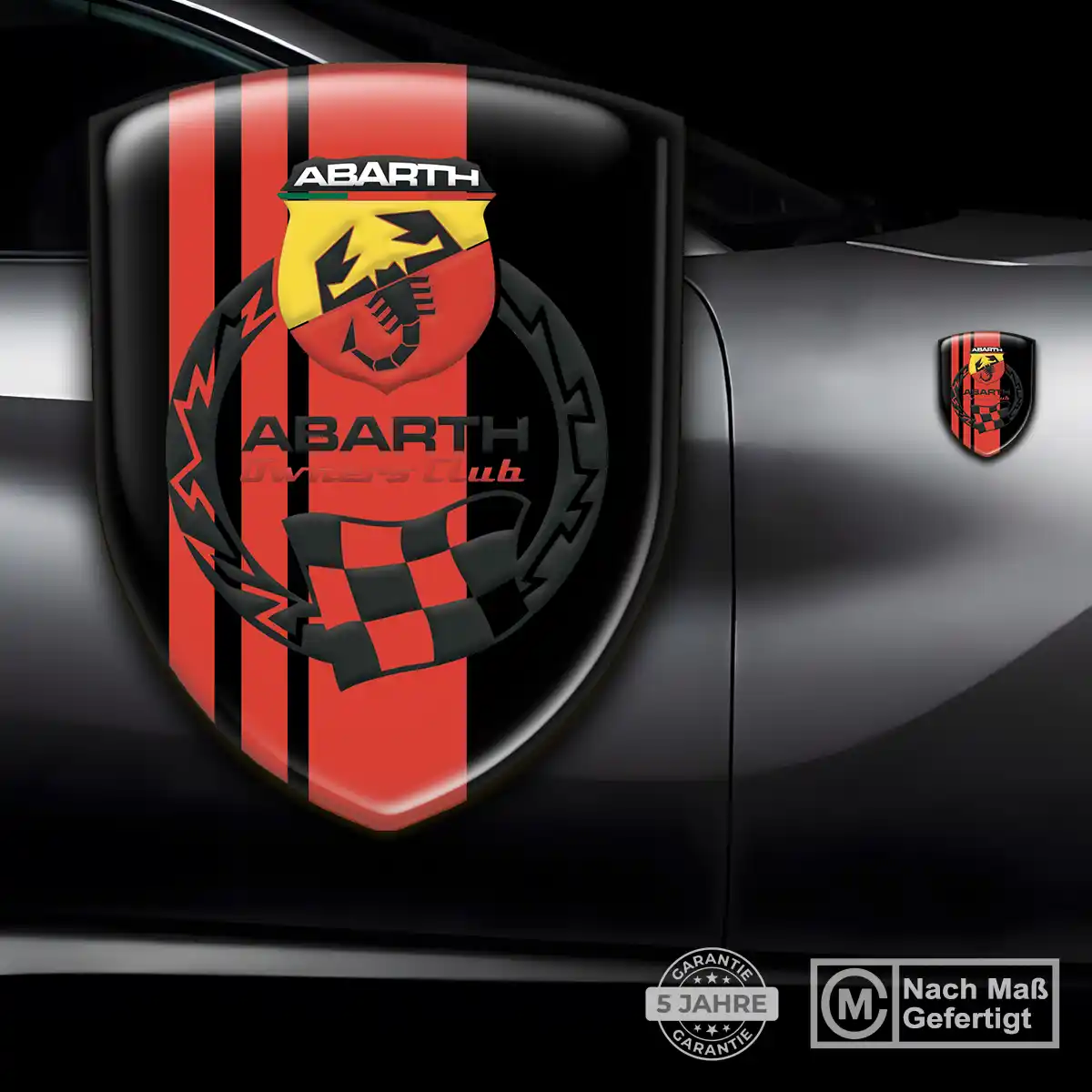 Abarth Emblem Wappen Aufkleber Auto Hochwertiges Harz