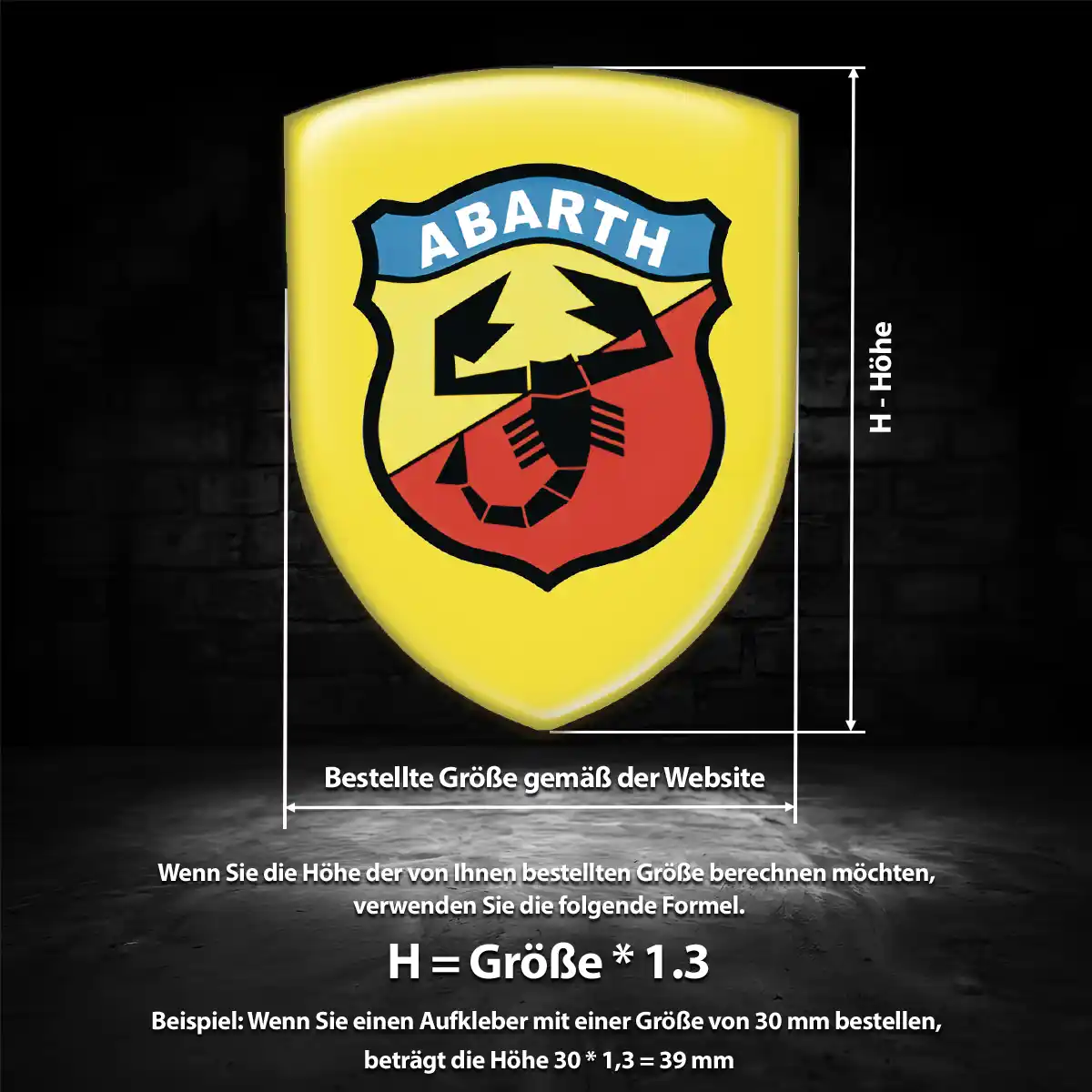 Abarth Emblem Wappen Aufkleber Auto Hohe Qualität
