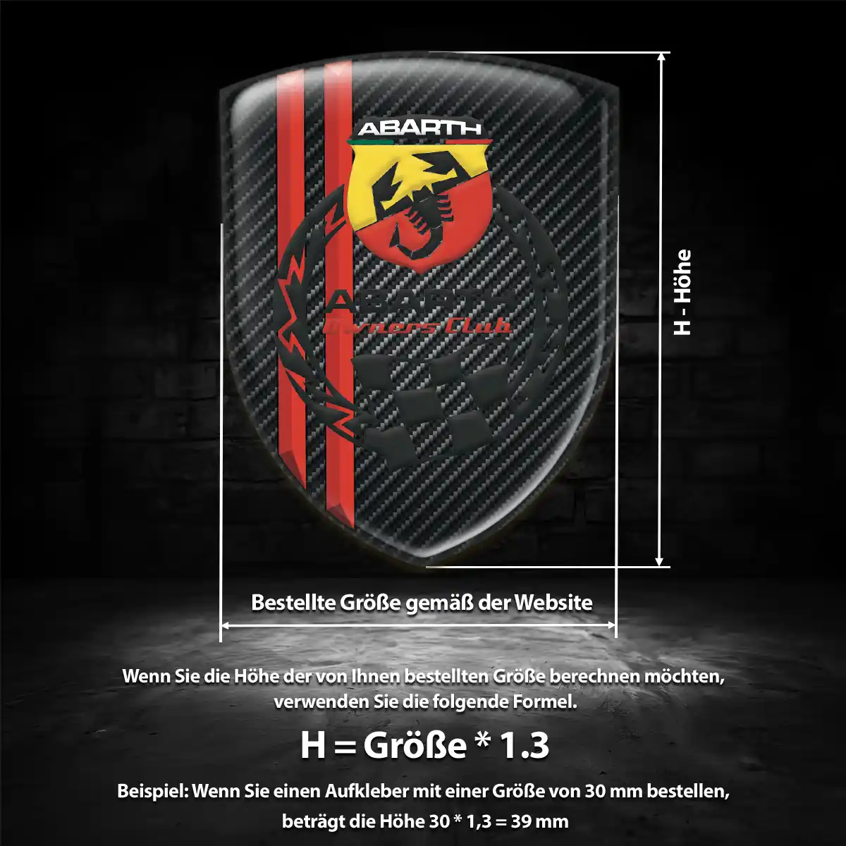 Abarth Emblem Wappen Aufkleber Auto Interieurdesign