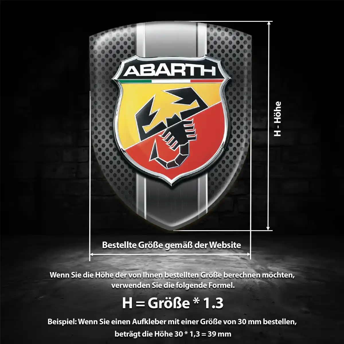 Abarth Emblem Wappen Aufkleber Auto Luxus-Edition