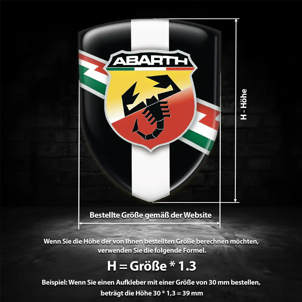 Abarth Emblem Wappen Aufkleber Auto Tuningfahrzeug
