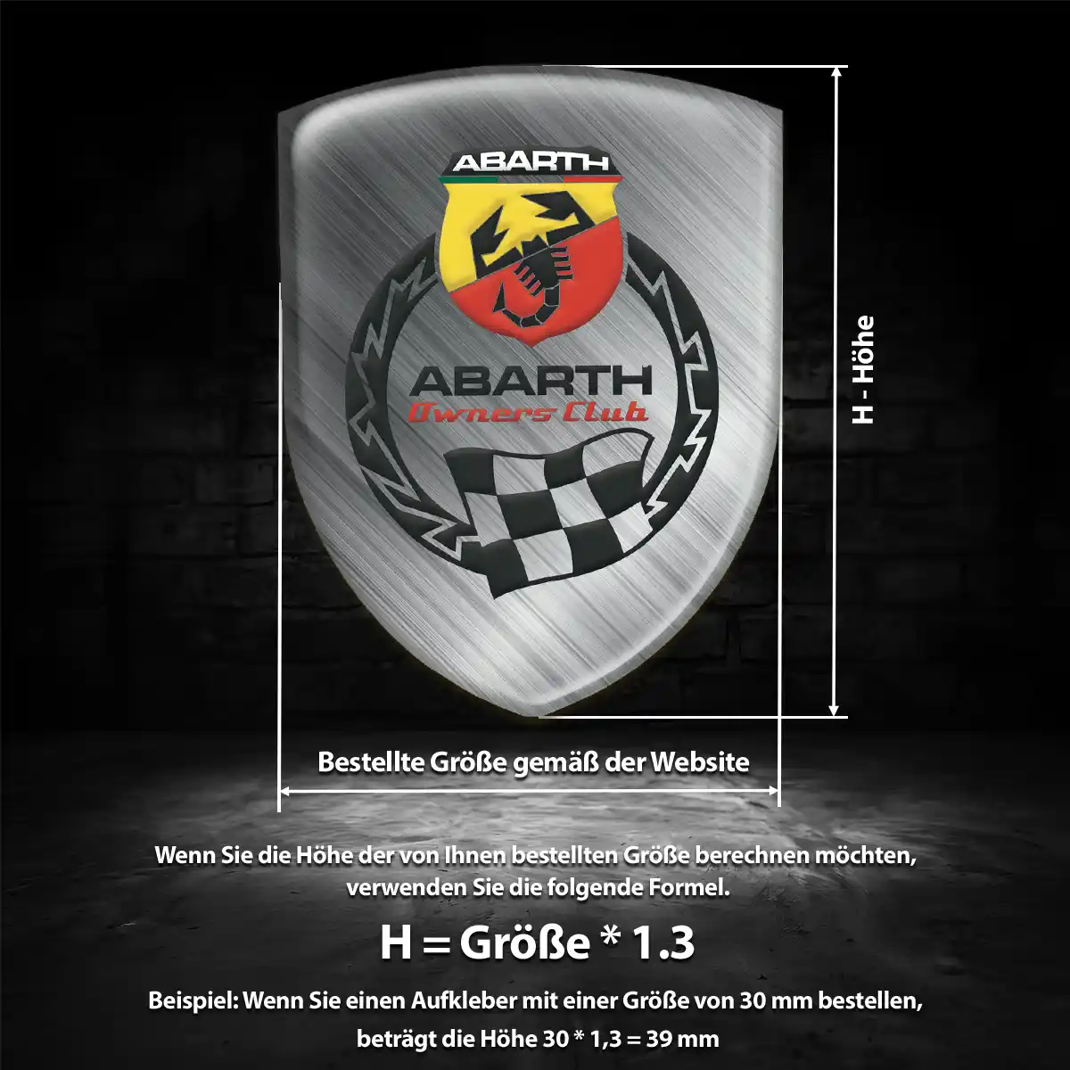 Abarth Emblem Wappen Aufkleber Hochwertiges Harz