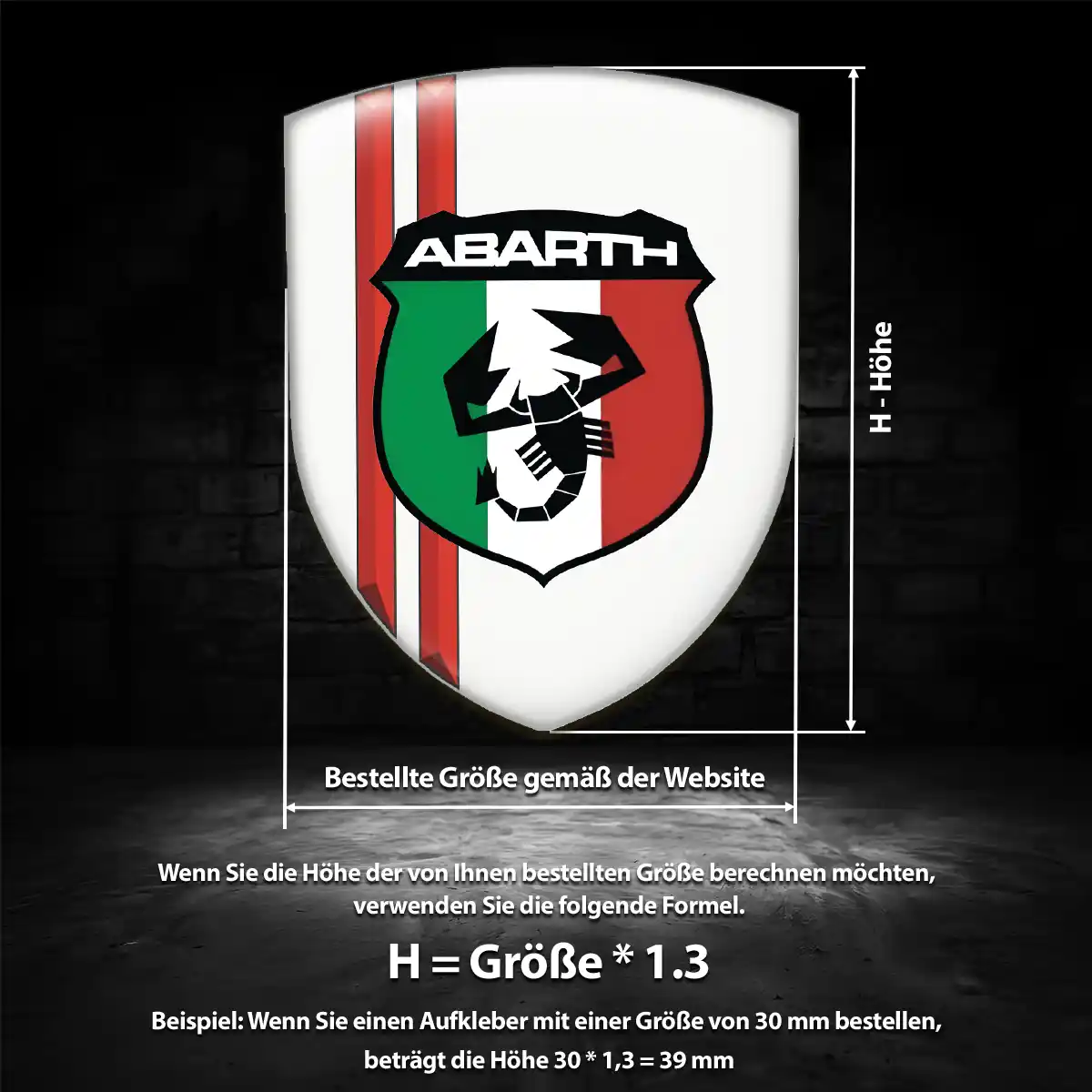 Abarth Emblem Wappen Aufkleber Hohe Qualität