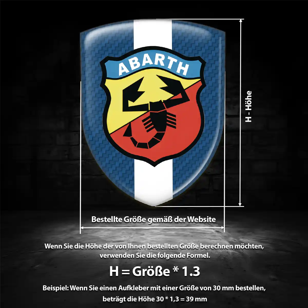 Abarth Emblem Wappen Aufkleber Luxus-Edition