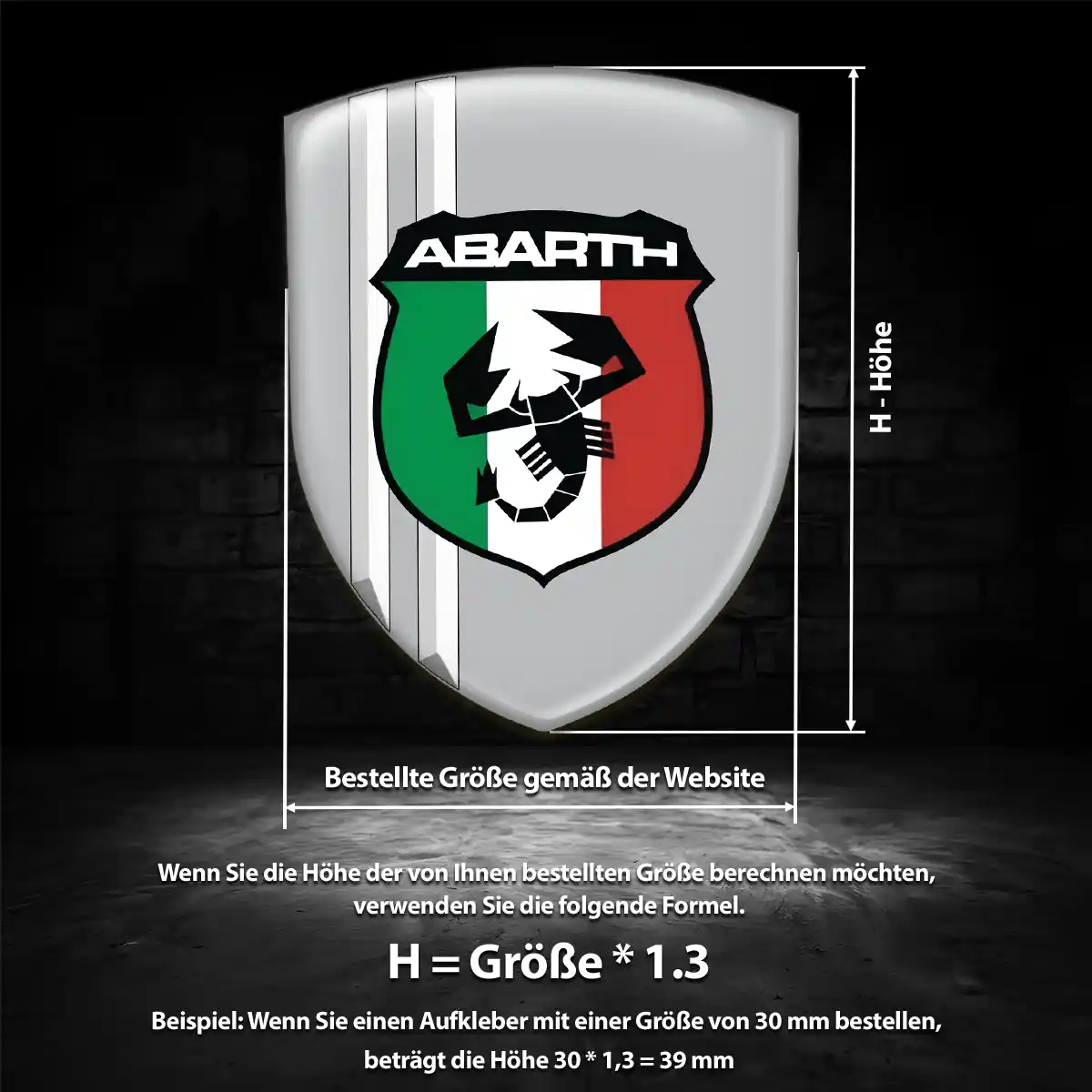 Abarth Emblem Wappen Aufkleber Modernes Design