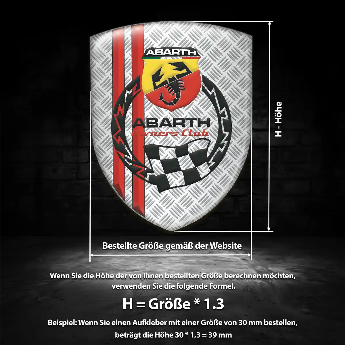 Abarth Emblem Wappen Aufkleber Tuningfahrzeug