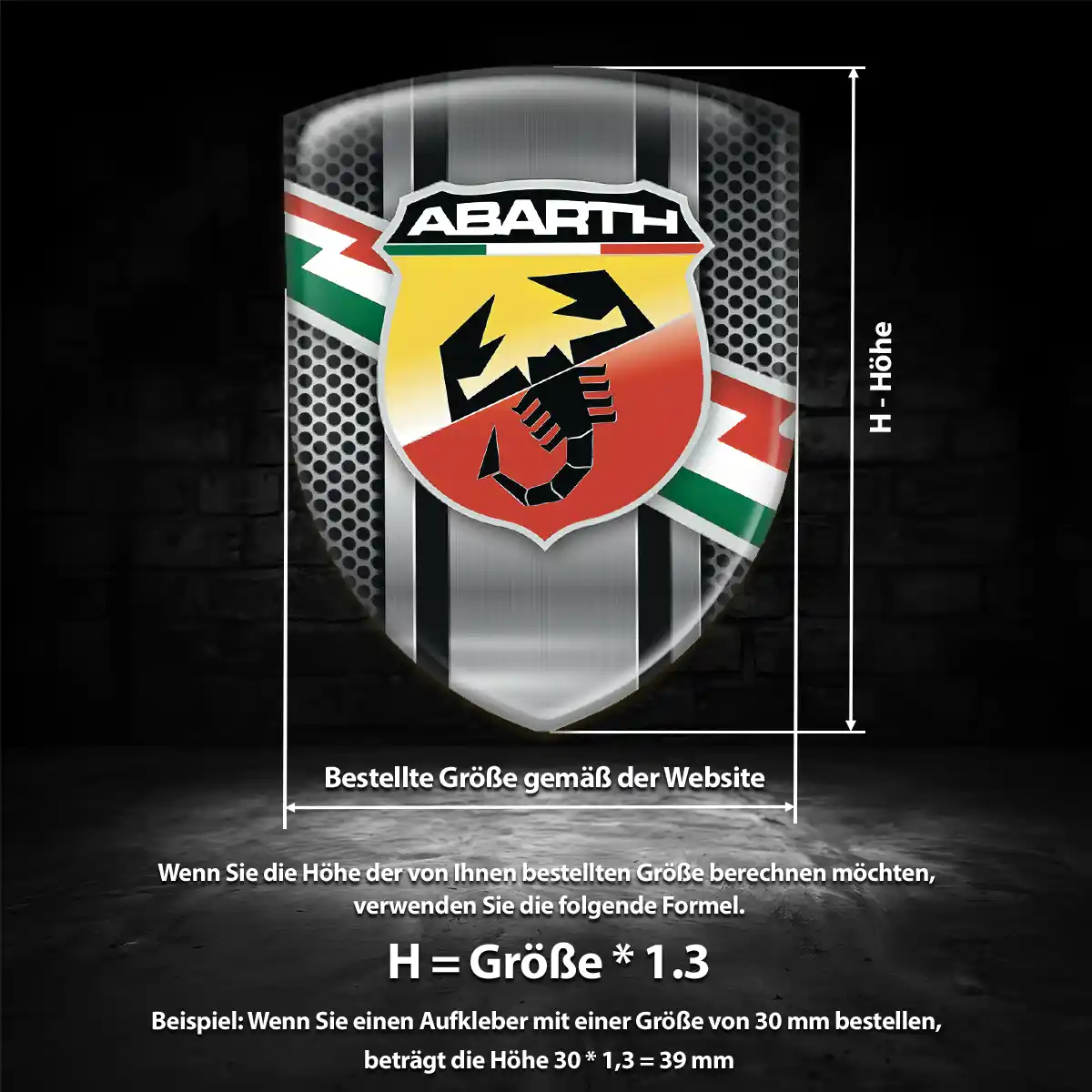 Abarth Emblem Wappen Auto Hochwertiges Harz