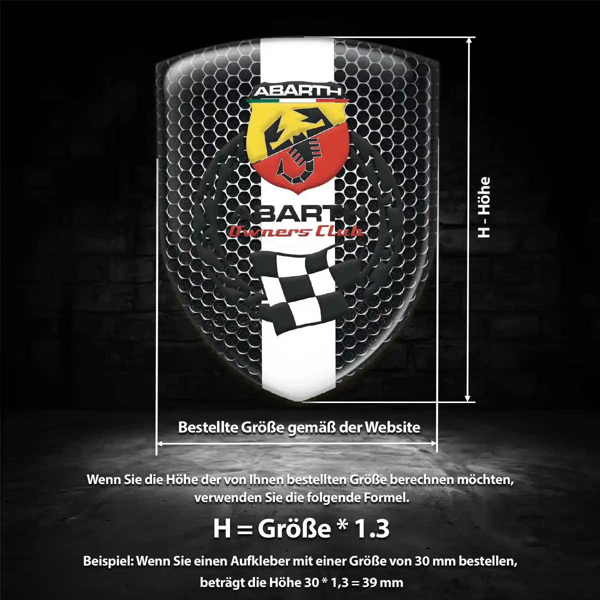Abarth Emblem Wappen Hochwertiges Harz